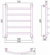 Полотенцесушитель водяной Сунержа Галант+ 600х500, с защитой  00-0200-6050