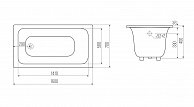 Ванна чугунная Goldman Classic 160*70 (ванна+ноги)