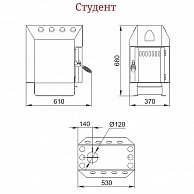 Свободностоящая печь-камин Термофор (TMF) Студент ЧД, СК, ТВ (10307)