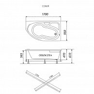 Ванна акриловая  Triton София 170x95 правая (Щ0000046120)