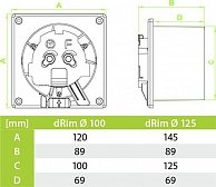 Вытяжной вентилятор AirRoxy Drim100DTS-C162 Черный (глянцевый)