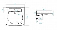 Раковина Santek  ПИЛОТ 50  на стиральную машину  (WH301970)