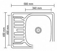 Мойка Ledeme L65848 R декор нерж.сталь