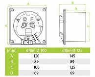 Вытяжной вентилятор AirRoxy Drim125PS C173 (красный)