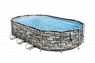 Бассейн Bestway Power Steel Swim Vista 56719 (610x366x122, с фильтр-насосом и лестницей)