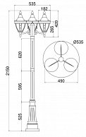 Фонарный столб Maytoni Rivoli O026FL-03B