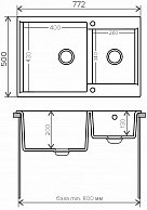 Кухонная мойка Polygran  Atol-460 белый хлопок 36