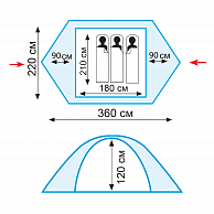 Палатка  Tramp  Peak 3 серый