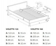 Кровать  Halmar VIOLETTA 160/200 белый/черный