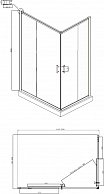 Душевой уголок Ambassador Kingston прямоугольный 120x80x200 (прозрачное стекло / профиль хром) 14011101