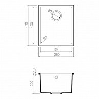 Кухонная мойка Omoikiri Bosen 38-U WH