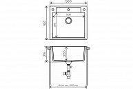 Кухонная мойка Polygran  Argo-560 черный 16 черный 16