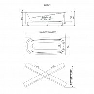 Ванна акриловая Triton Европа 180x70 с ножками (Щ000006236)