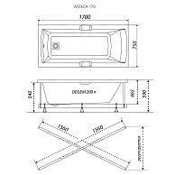 Ванна  Triton Алекса 170  в комплекте с каркасом (Щ000001517)