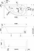 Экран для ванн Triton PICCOLO 150*75 R