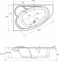 Ванна акриловая Cersanit Kaliope 170x110 L с каркасом