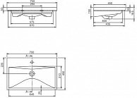 Умывальник мебельный CeraStyle Frame 70*45 см белый, VB015K42U00