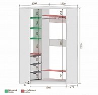 Шкаф-купе Кортекс-мебель СЕНАТОР ШК30 классика (угловой) Зеркало+Зеркало, Дуб монтерей