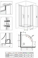 Кабина полукруглая Deante Funkia 80x80 KYP 052K хром/прозрачное