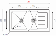 Мойка кухонная  ZorG GS 7850-2 белый