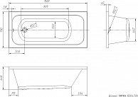 Ванна акриловая VentoSpa Mitra 150x70 (с каркасом)