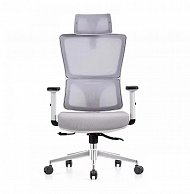 Кресло  Situp VICTORIA Chrome (сетка Light Gray/ткань Light Gray) механизм DMSL белый/серый