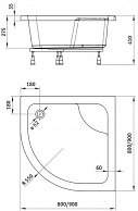 Душевой поддон Deante Deep 90x90 KTD 041B