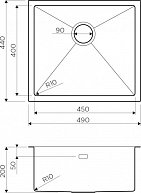 Мойка из н/с OMOIKIRI Taki 49-U/IF-LG нерж/светлое золото