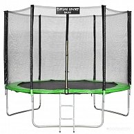 Батут Atlas Sport 312см - 10ft BASIC (3 ноги) с внешней сеткой и лестницей GREEN