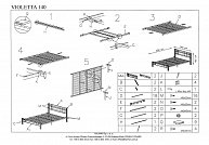 Кровать  Halmar VIOLETTA 140/200 черешня античная/черный