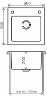 Мойка кухонная  Tolero Glass  TG-500 (черное стекло)