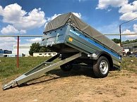 Прицеп Кремень бизнес 2,5*1,3 с бортом 50 см с тентом 30 см (усиленный передний и задний борт)