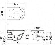 Унитаз подвесной безободковый Kerama Marazzi PLAZA Modern  с крепежом PLMR.wc.02