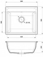 Кухонная мойка GranFest VERTEX GF-V-580 песочный