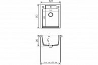 Кухонная мойка Polygran  Argo-420 (белый хлопок 36) бежевый, белый