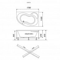 Ванна Triton Мари-правая 1700 х 1100 (Щ0000046124)