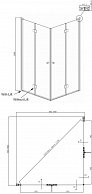 Душевой уголок Ambassador Nord квадратный 90x90x200 (прозрачное стекло / профиль хром) со складными дверями 13011108