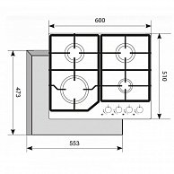 Газовая варочная панель Akpo PGA 604 FGC WH