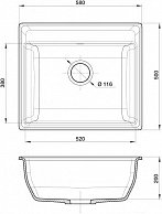 Кухонная мойка GranFest VERTEX GF-V-580 графит