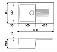 Кухонная мойка  Elleci  Elleci Tekno 400 White 96