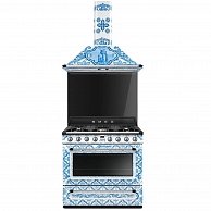 Газовая плита Smeg Divina Cucina TR90DGM9 Белая с голубым узором