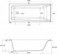 Ванна акриловая Cersanit Lorena 160x70 (с каркасом)