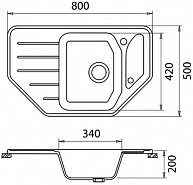 Мойка кухонная GranFest Corner GF - C800E   белый