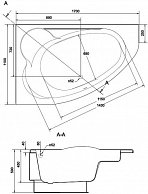 Ванна Cersanit KALIOPE(25666) белый, левая (25666)