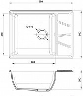 Кухонная мойка GranFest GF-V-680L (черный)