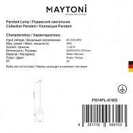 Светильник Maytoni P074PL-01BS