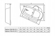 Ванна  Alba Spa Katrina асимметричная левая 150х100