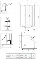 Душевой уголок Deante Funkia 90x90 KYP 051K хром/прозрачное