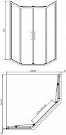 Душевой уголок Adema Glass Line Пента 90 тонированное стекло