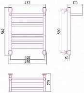 Полотенцесушитель водяной Сунержа БОГЕМА+ 500х400 00-0223-5040